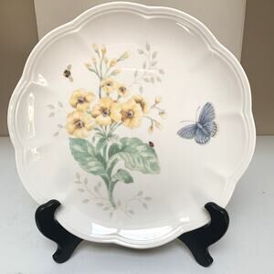 Lenox Butterfly Meadow Fritillary Accent Plate, Flowers and Blue Butterfly 9”